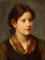 Dirndl by Franz Defregger, 1870, Oil on panel, sold Nov 2013