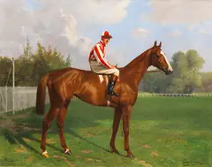 Richard Benno Adam, Titina mit Jockey Bernard Carlslake, 1907, Oil on canvas
