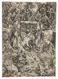 Apokalypse, 6. Figur: Die sieben Posaunenengel by Albrecht Durer, 1496, Woodcut, sold Nov 2013
