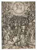 Apokalypse, 12. Figur: Lobgesang der Auserwählten im Himmel/Anbetung des Lammes by Albrecht Durer, 1496, Woodcut, sold Nov 2013