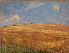 Gustav Kampmann, Landschaft mit Kornfeld, 1900, Oil on canvas