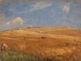 Gustav Kampmann, Landschaft mit Kornfeld, 1900, Oil on canvas
