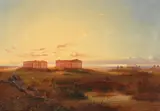 Valentin Ruths, Blick auf die Tempel von Agrigent, 1855, Oil on canvas