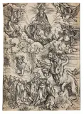 Apokalypse, 11. Figur: Das Tier mit den Lammshörnern by Albrecht Durer, 1496, Woodcut, sold Nov 2013