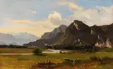 Ludwig Georg Eduard Halauska, Landschaft bei Flintsbach am Inn, 1858, Oil on paper