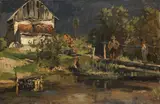 Joseph Wenglein, Am Weiher mit Kalkofen