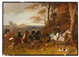Emil Adam, Ausritt am Waldesrand, 1887, Oil on paper