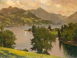 Otto Strützel, Blick auf den Tegernsee von Westen aus