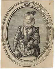 Hendrick Goltzius, Bildnis der Gräfin Françoise d'Egmont, 1580, Engraving