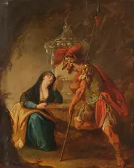 Franz Joseph Spiegler, Zugeschrieben - Flavianus und seine Frau Dafrosa. Ölstudie, Oil on panel