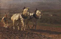 Friedrich Eckenfelder, Bauer mit Pferdegespann, 1900, Oil on canvas