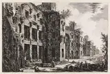 Veduta degli avanzi superiori delle Terme di Diocleziano a S. Maria degli Angeli by Giovanni Battista Piranesi, 1774, Etching, sold Nov 2013