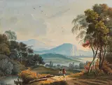 Simon Warnberger, Blick auf Lugano, 1820, Watercolor