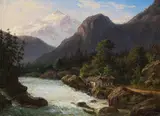F.C. Kiærskou, Tiroler Berge, 1840, Oil on cardboard