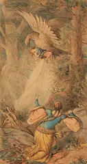 Ferdinand Fellner, Illustration zu dem Märchen "Fundevogel", 1830, Pen and ink drawing