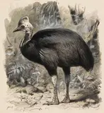 Wilhelm Kuhnert, Helmkasuar, 1900, Pencil drawing