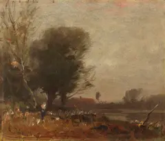 Herbstlandschaft by Ludwig Willroider, 1900, Oil on panel, sold Nov 2013