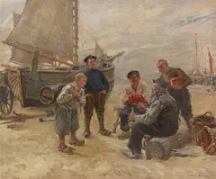 Max Gaisser, Fischer am Strande, 1880, Oil on panel