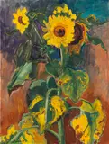 Max Pechstein, Sonnenblumen, 1948, Oil on canvas