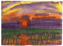 Untergehende Sonne by Emil Nolde, 1920, Watercolor, sold Jun 2013