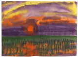Untergehende Sonne by Emil Nolde, 1920, Watercolor, sold Jun 2013