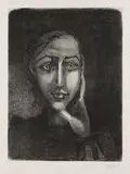 Françoise sur fond gris by Pablo Picasso, 1950, Lithograph, sold Jun 2013
