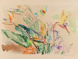 Oskar Kokoschka, Orchideen mit exotischem Vogel