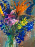 Strelitzien und Rittersporn by Rainer Fetting, 1999, Oil on canvas, sold Jun 2013