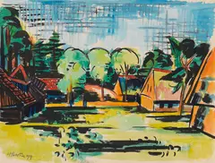 Dorf by Max Pechstein, 1919, Watercolor, sold Jun 2013