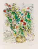 Marc Chagall, Rosen und Mimosen, 1975, Lithograph in colors