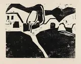 Dangast Dorf by Karl Schmidt-Rottluff, 1911, Woodcut, sold Jun 2013