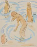 Drei Badende by Erich Heckel, 1923, Watercolor, sold Jun 2013