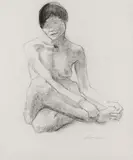 Sitzender weiblicher Akt by Käthe Kollwitz, 1904, Charcoal drawing, sold Jun 2013