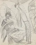 Pantomime Hans Reimann: Die Rache der Tänzerin by Ernst Ludwig Kirchner, 1912, Pencil drawing, sold Jun 2013