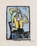 Vor dem Spiegel by Erich Heckel, 1911, Woodcut, sold Jun 2013
