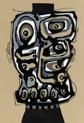 Antonio Saura Atarés, Portrait Imaginaire II, 1991, Acrylic