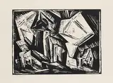 Daasdorf by Lyonel Feininger, 1918, Woodcut, sold Jun 2013