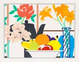 Tom Wesselmann, Still Life with Petunias, Lilies and Fruit, 1988, Silkscreen in colors