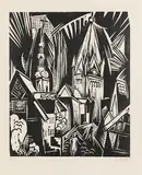 Stadtbild aus Soest by Karl Schmidt-Rottluff, 1923, Woodcut, sold Jun 2013