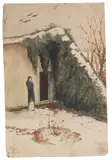 August Macke, Frau im Innenhof