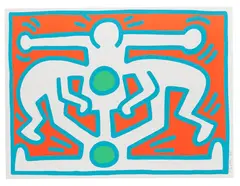 Growing by Keith Haring, 1988, Silkscreen in colours, sold Jun 2013