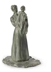 Prince Paul Troubetzkoy, Prinzessin M.N. Gagarina mit ihrer Tochter Marina, 1898, Bronze