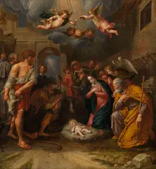 Pieter van Lint, Anbetung der Hirten, 1700, Oil on canvas