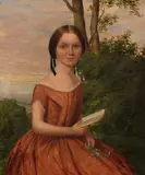 William Galbraith, Mädchenportrait mit Buch, 1855, Oil on cardboard