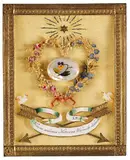 Johann Endletzberger, Kunstbillet (Biedermeier Glückwunschkarte), 1820, Collage