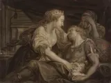 Pompeo Batoni, Kopie nach - Der Tod des Marc Antonius in den Armen Kleopatras