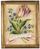 Johann Endletzberger, Kunstbillet (Biedermeier Glückwunschkarte), 1820, Collage