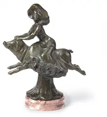 L. Cacheux, Im Schweinsgalopp, Bronze