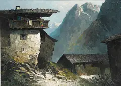Oskar Mulley, Berghof, 1930, Oil on canvas