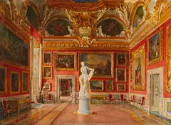 Sala di Giove im Palazzo Pitti, Florenz by Domenico Caligo, 1875, Watercolor, sold May 2013